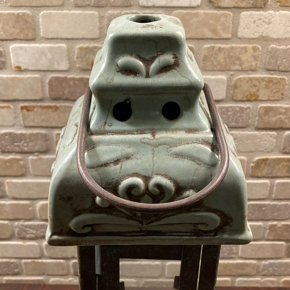 Elegant Green Ceramic Lantern